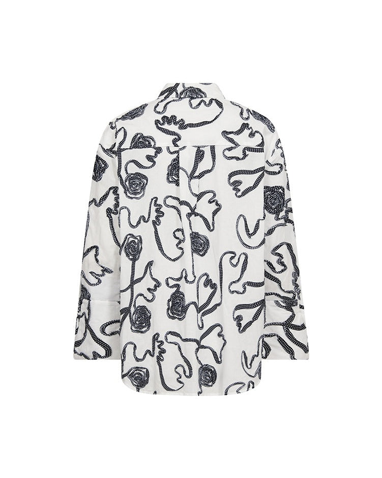 Co'couture ElricCC Flower Skjorte - Navy