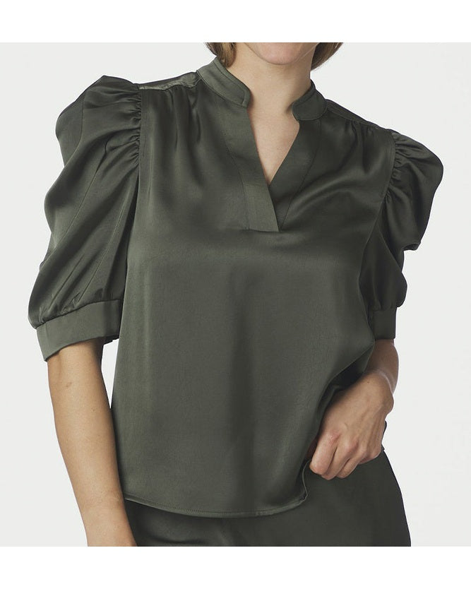 Neo Noir Roella Heavy Bluse - Deep Green
