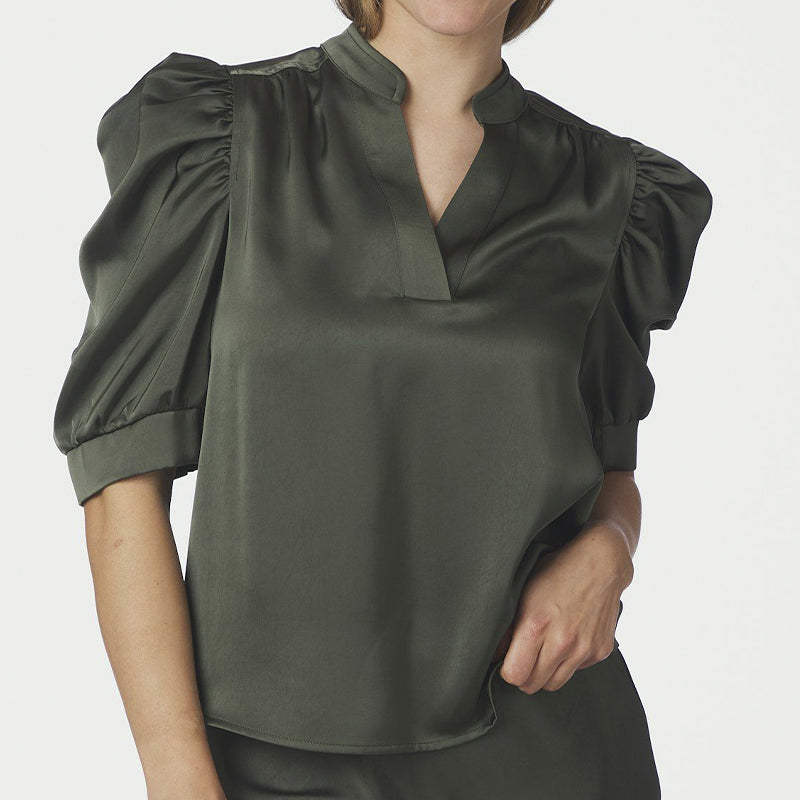 Neo Noir Roella Heavy Bluse - Deep Green