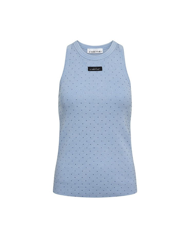 Haute L'amitie Acid Stone Tank - Pale Blue Acid Wash