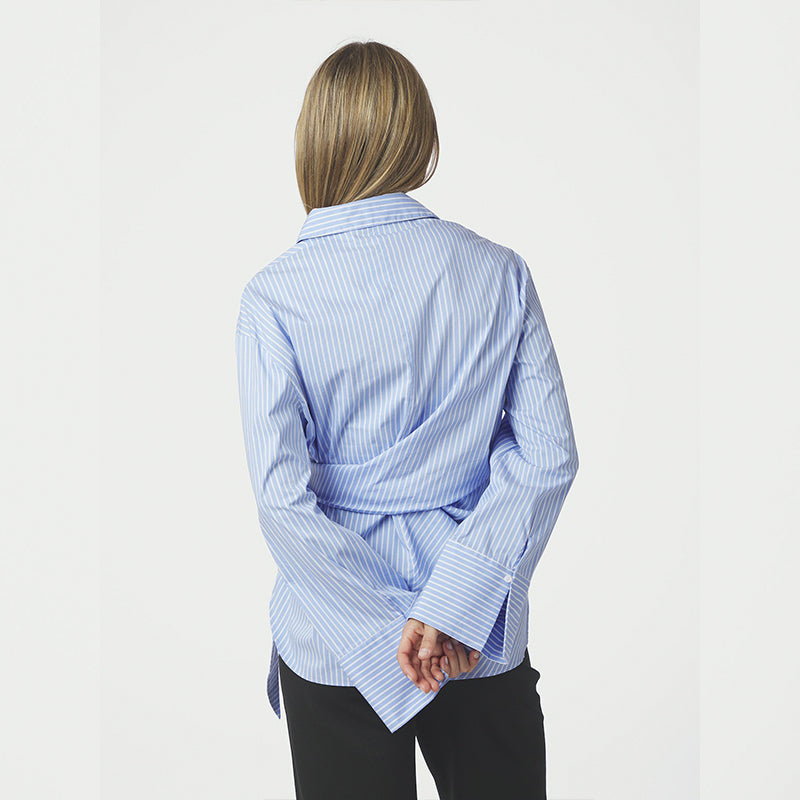 Neo Noir Helisa Stripe Skjorte - Light Blue