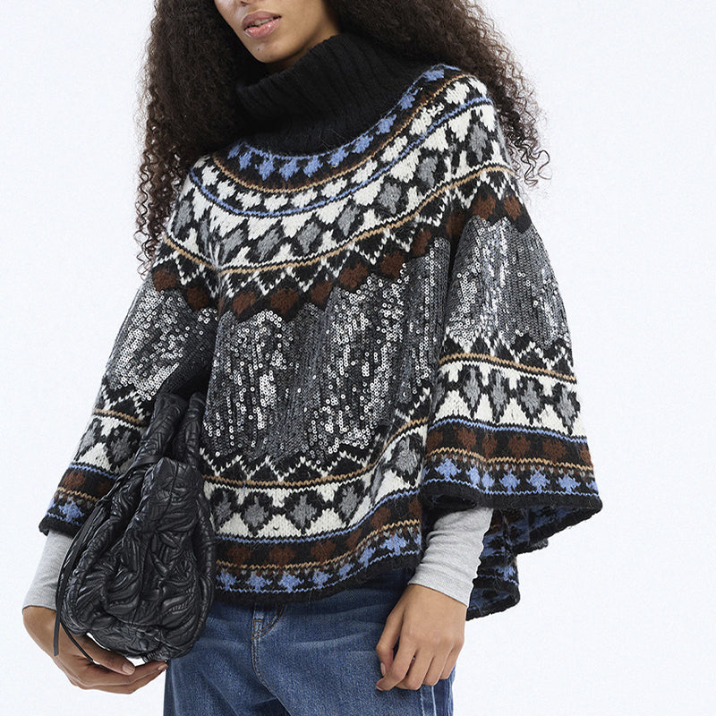 Munthe Verst Poncho - Mixblack