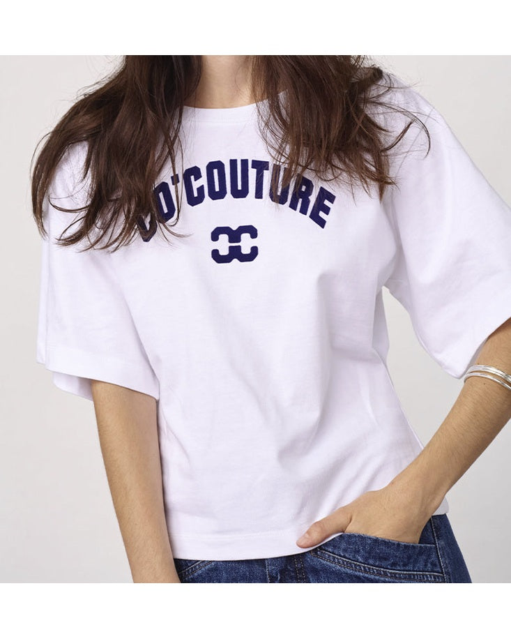 Co'couture ZengaCC O-neck T-shirt - White/ Blue
