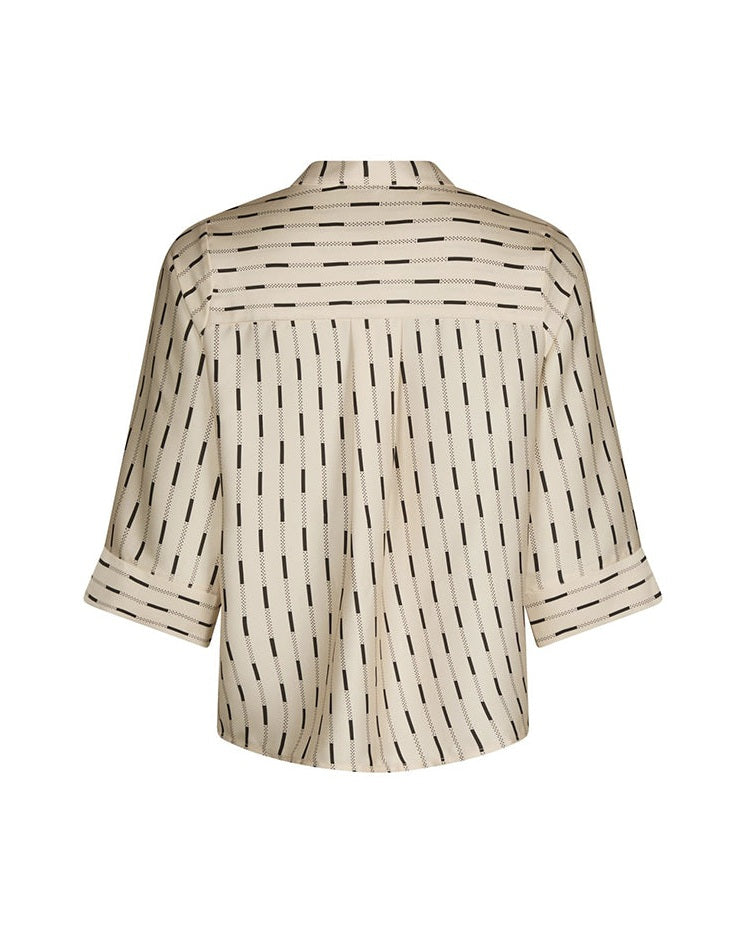 Neo Noir Camile Print Bluse - Creme