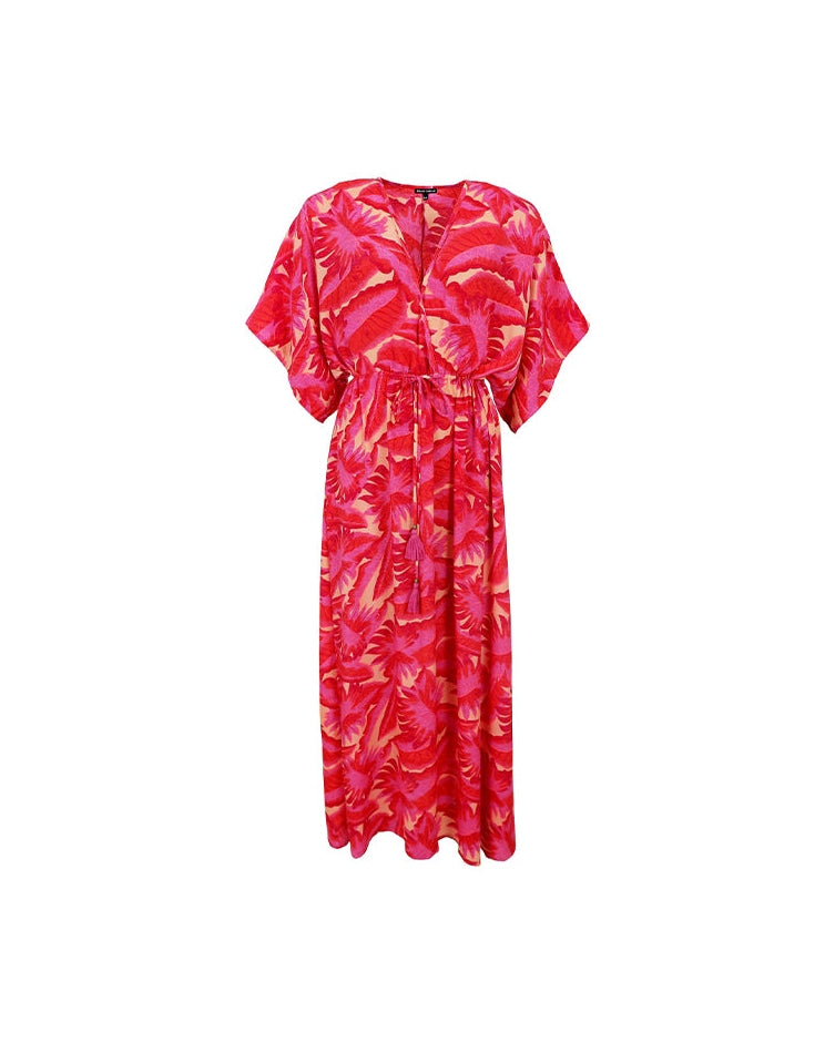 Black Colour BCLuna Long V-neck Kjole - Epic Pink