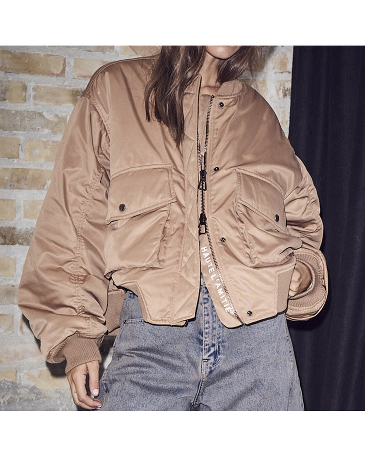 Haute L'amitie Bailey Zipper Bomber Jakke - Dessert
