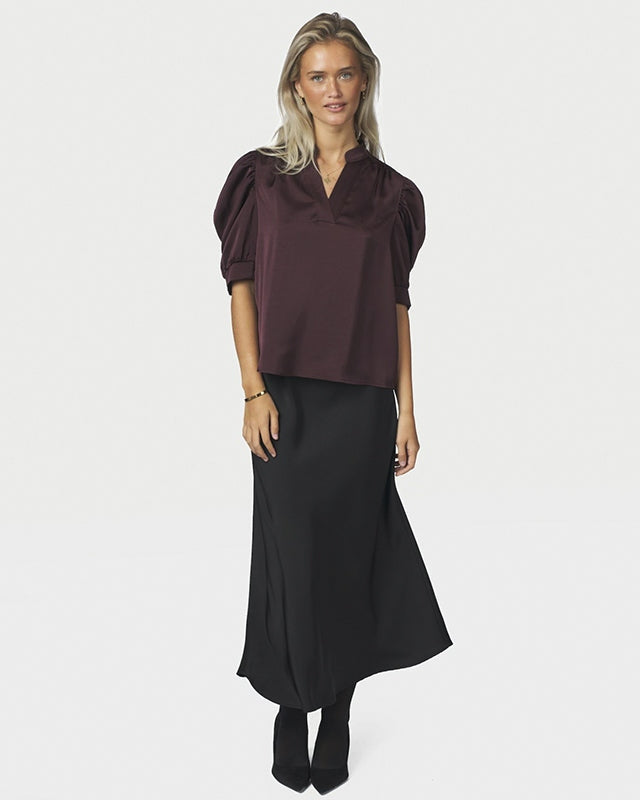 Neo Noir Roella Heavy Bluse - Burgundy