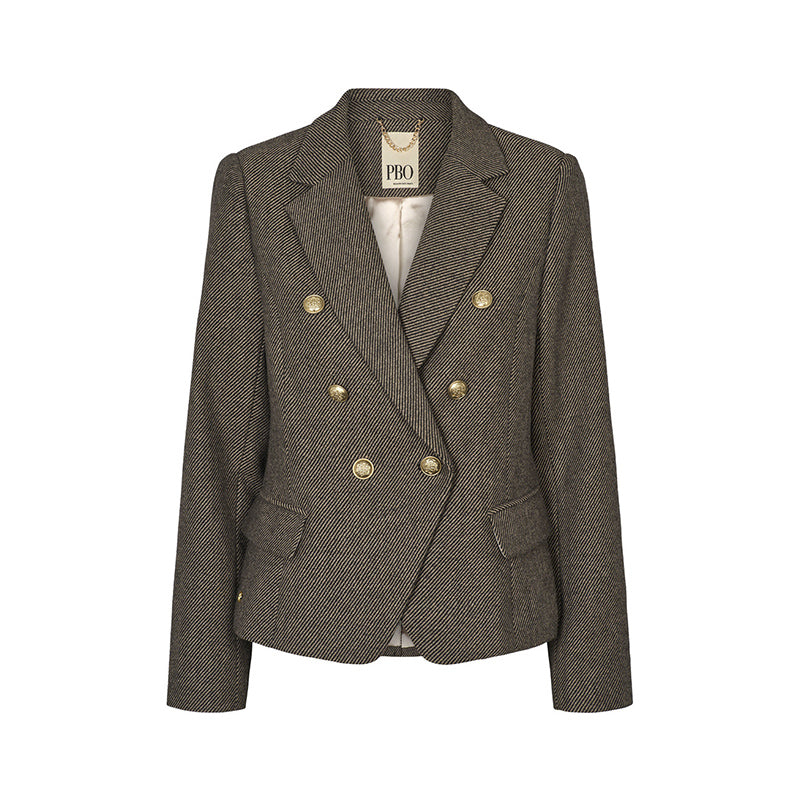PBO Crombie Blazer - Black/Beige