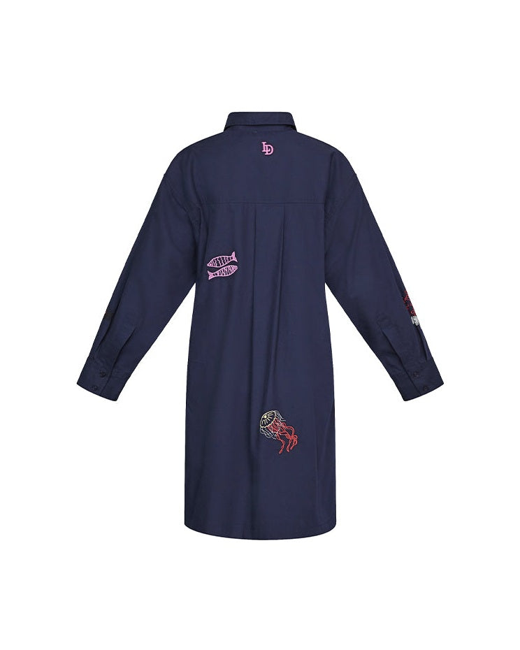 Love & Divine Love1589 Kjole - Navy Emb