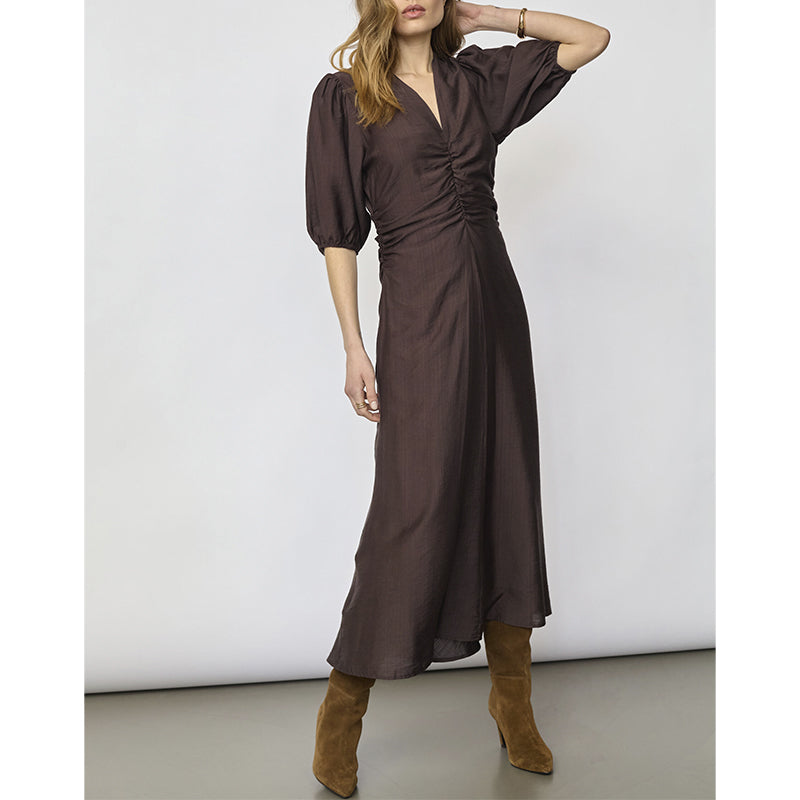 Co'couture HeraCC Puff Kjole - Dark Brown
