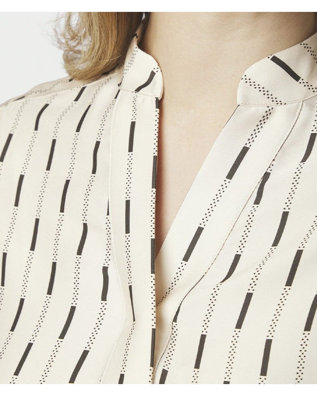 Neo Noir Camile Print Bluse - Creme
