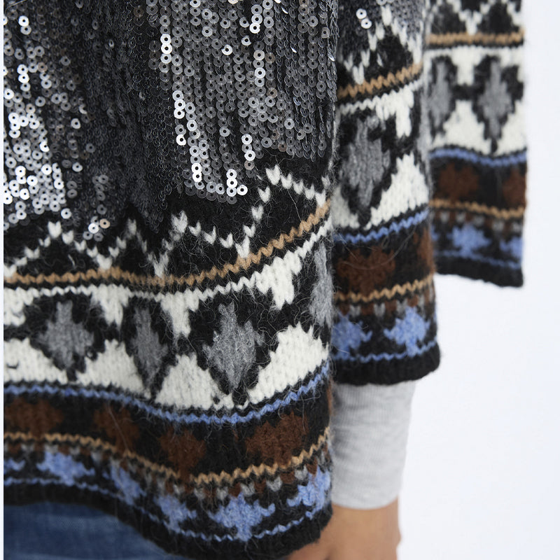 Munthe Verst Poncho - Mixblack