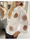 WHITE W BROWN EMB