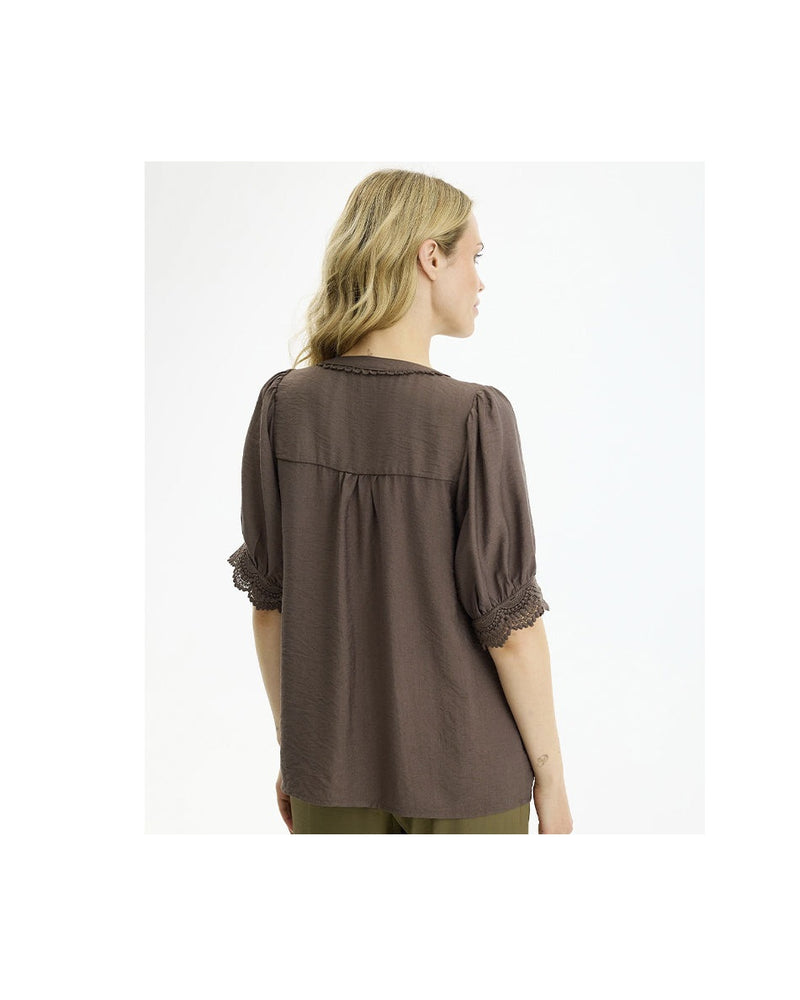 In Front Bianca Bluse - Brown