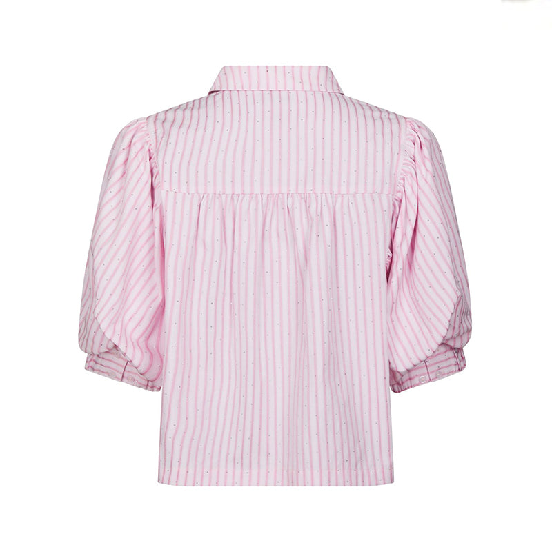 Neo Noir Etta Soft Stripe Stone Skjorte - Light Pink