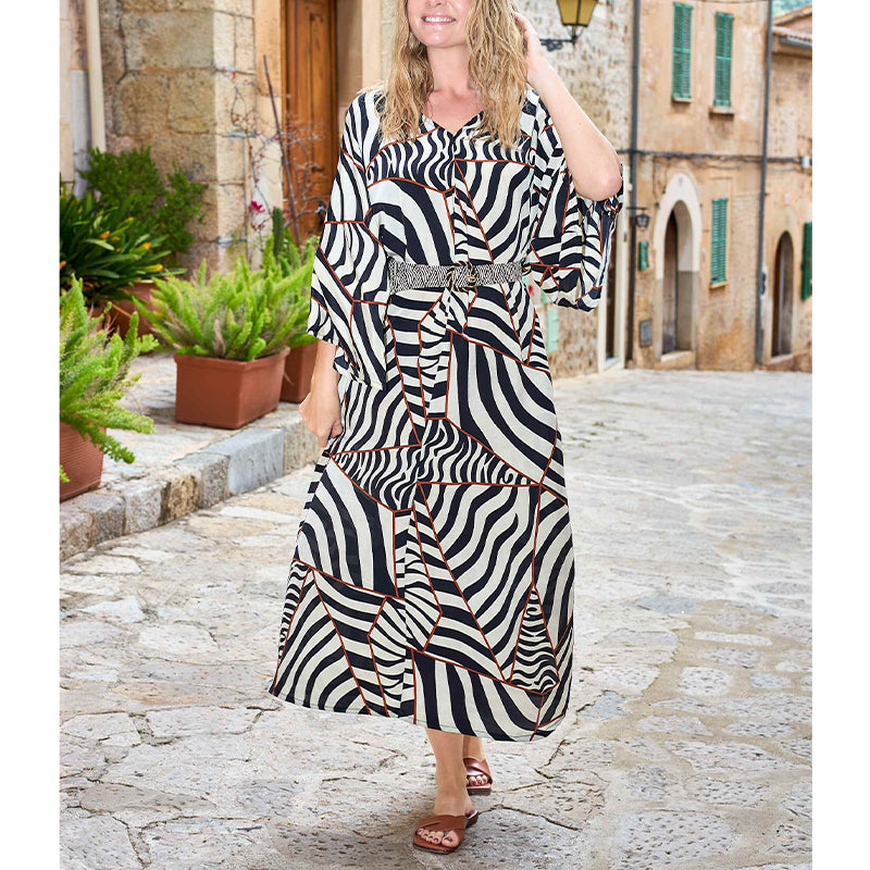 Black Colour BCLuna Kaftan Kjole - Mosaic Black