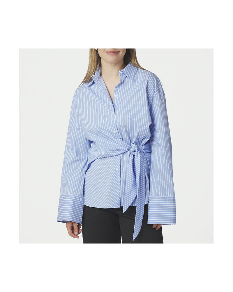 Neo Noir Helisa Stripe Skjorte - Light Blue