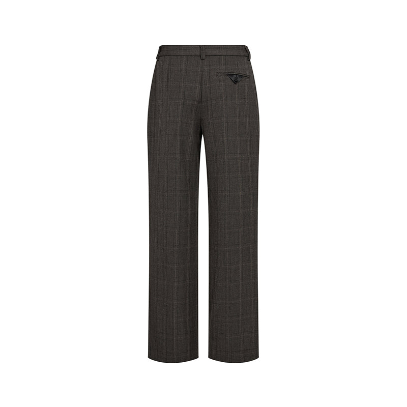 Haute L'amitie Check Fit Plain Bukser - Mocca