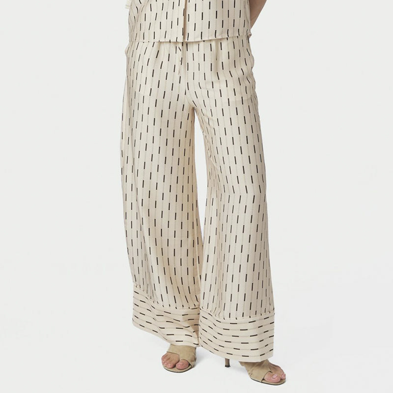 Neo Noir Sora Print Bukser - Creme