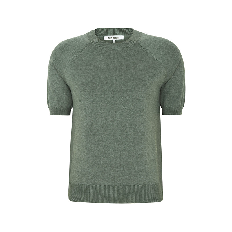 Soft Rebels SRMarla SS O-neck Strik - Balsam Green