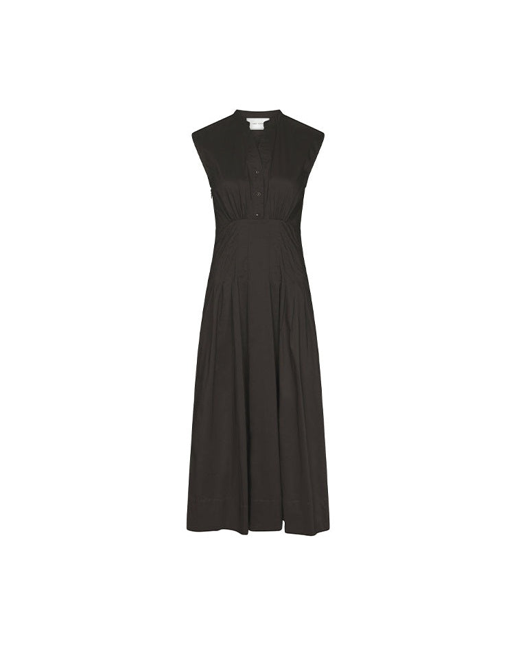 Neo Noir Irena Poplin Kjole - Chocolate Brown