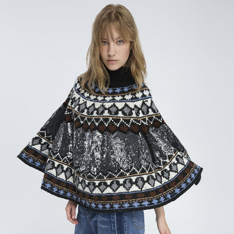 Munthe Verst Poncho - Mixblack