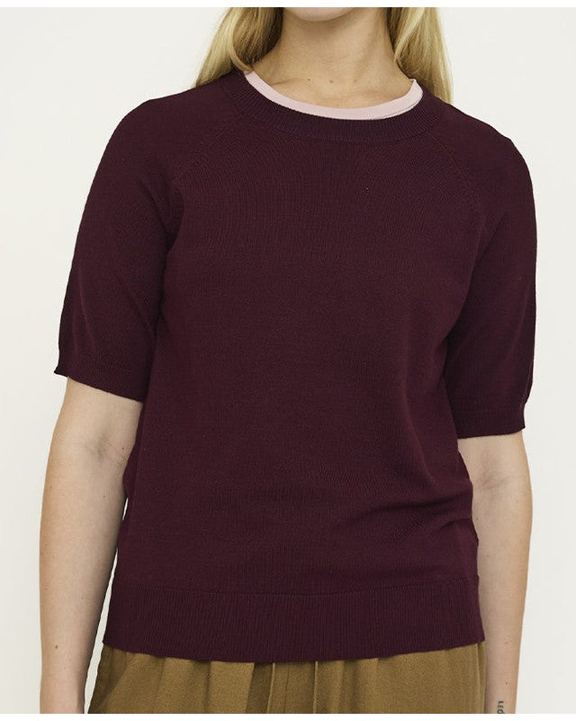 Soft Rebels SRMarla SS O-neck Strik - Vinyard Wine