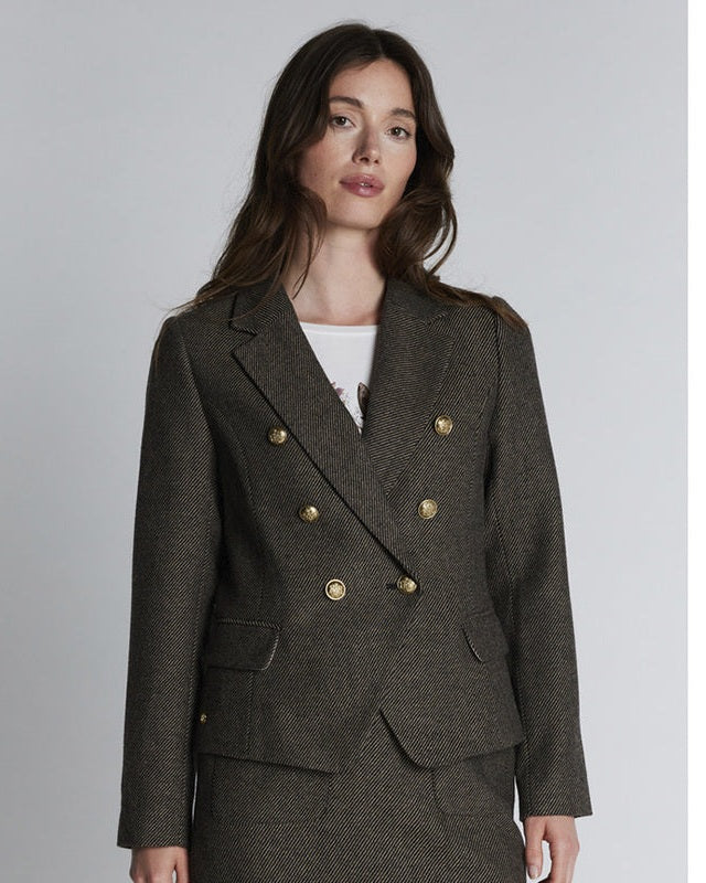 PBO Crombie Blazer - Black/Beige