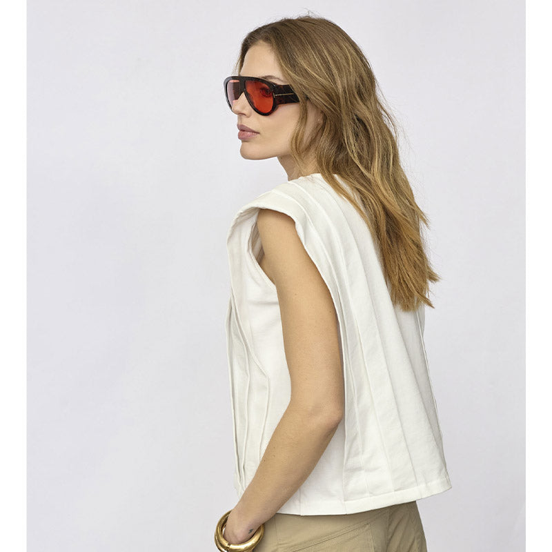 Co'couture Zelli Padded Pleat Top
