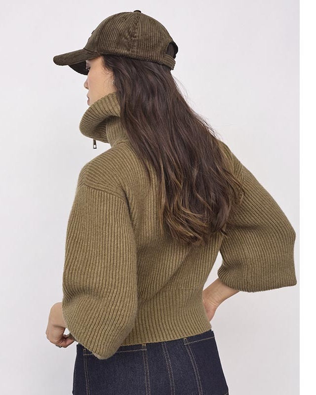 Co'couture RowCC Zip Strik Cardigan - Army
