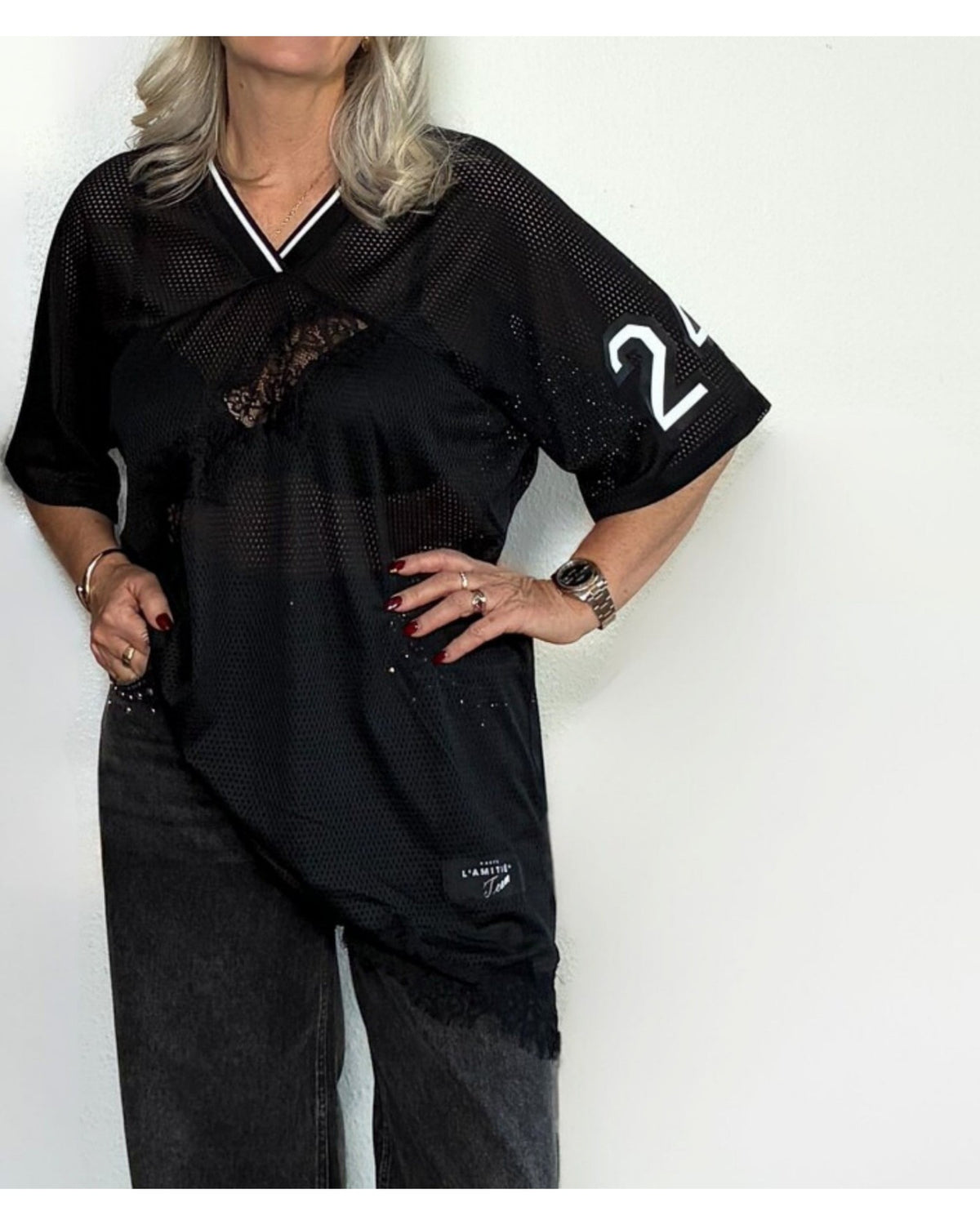 Haute L'amitié Drift Asym Lace T-shirt