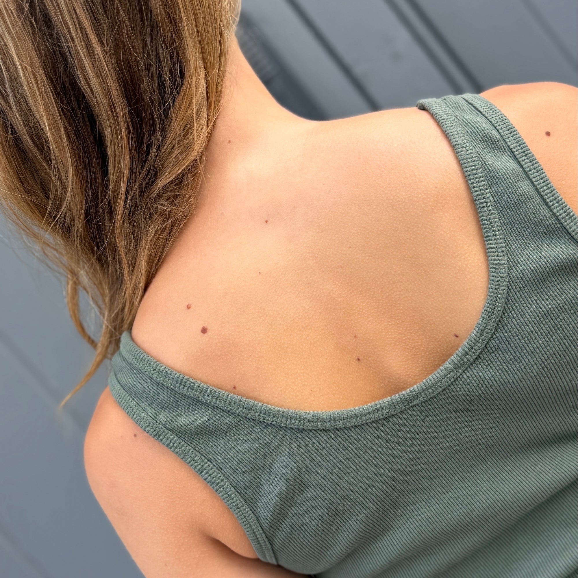 Black Colour BCVibs Rib Tanktop - Army