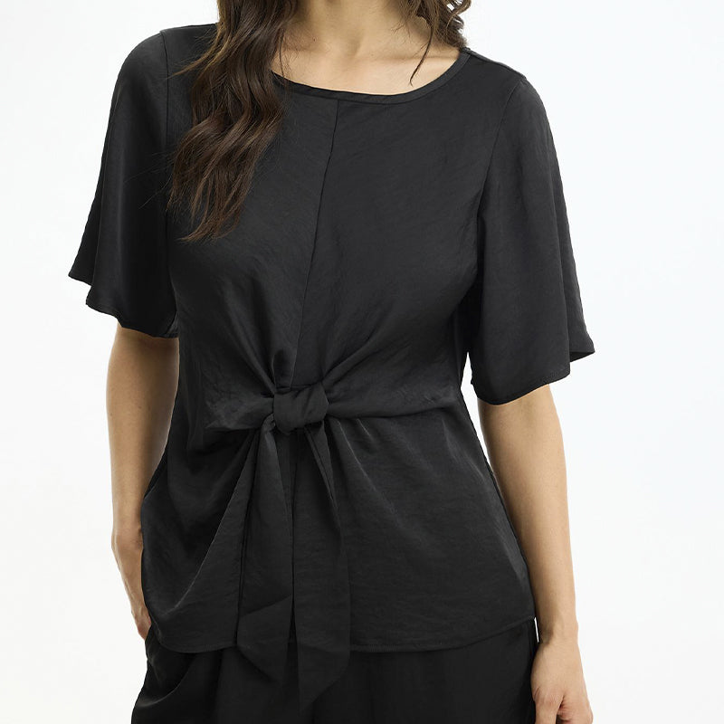 In Front Faye Bluse - Black