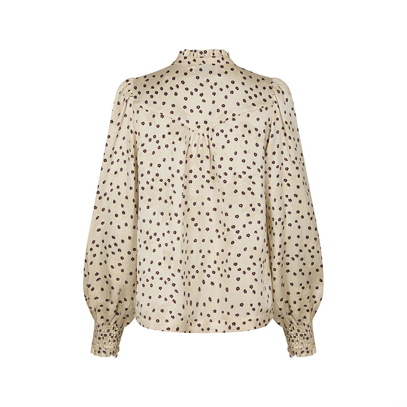 Neo Noir Astrida Flower Jacquard Bluse - Creme