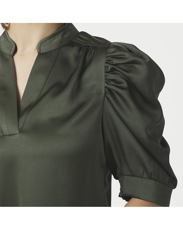 Neo Noir Roella Heavy Bluse - Deep Green