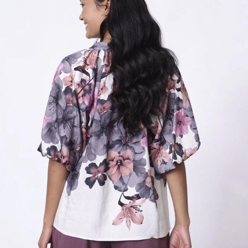 Sisters Point Elice-ss1 Skjorte - Cream Flower
