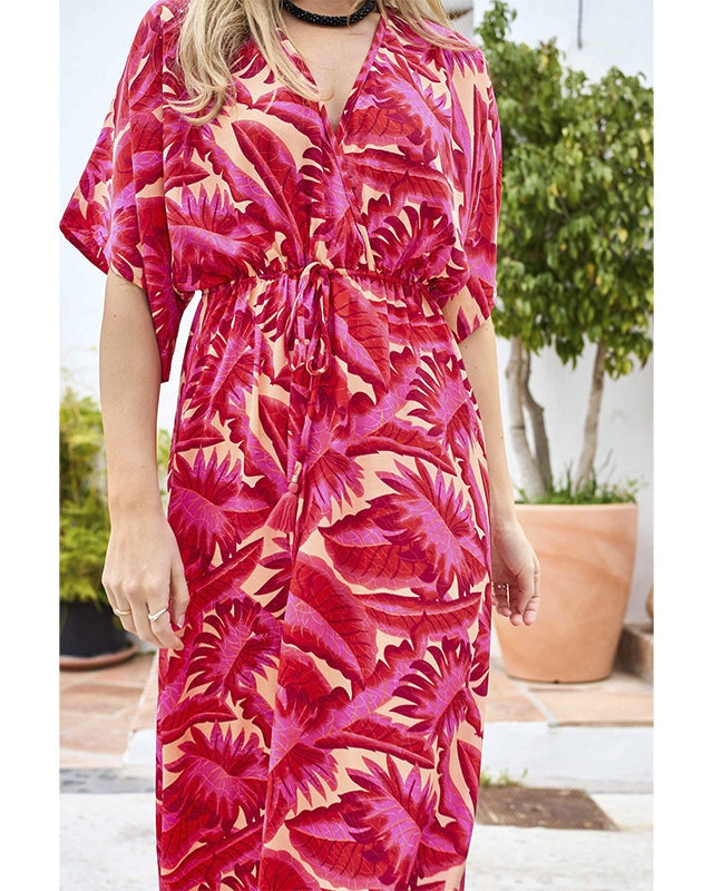 Black Colour BCLuna Long V-neck Kjole - Epic Pink