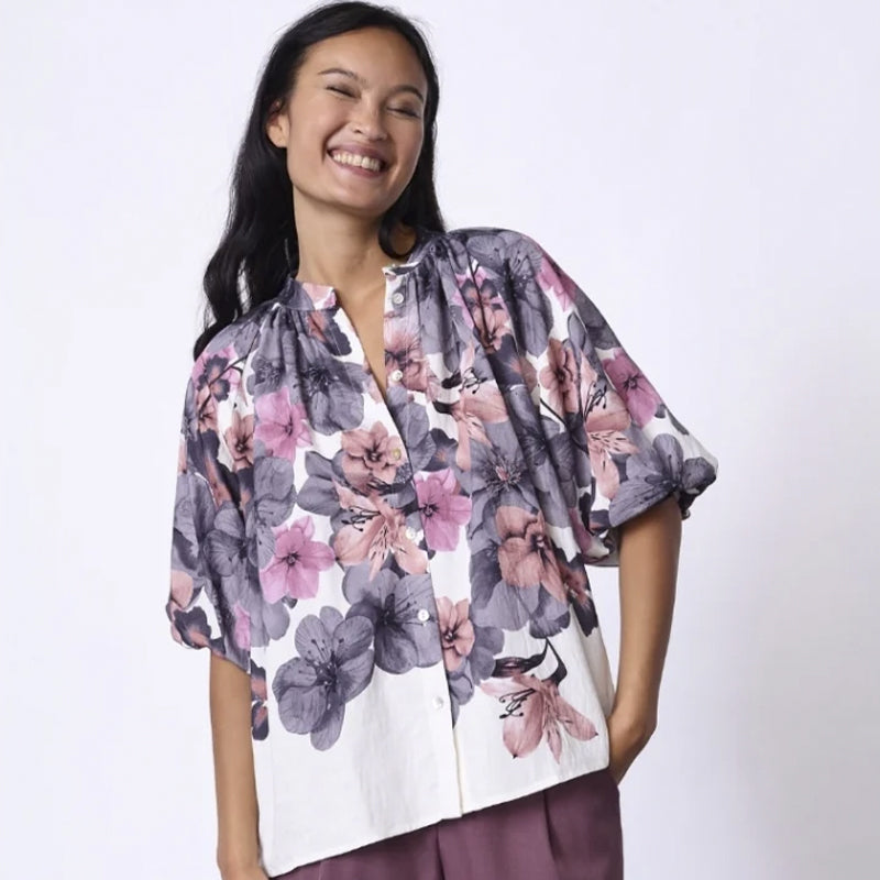 Sisters Point Elice-ss1 Skjorte - Cream Flower