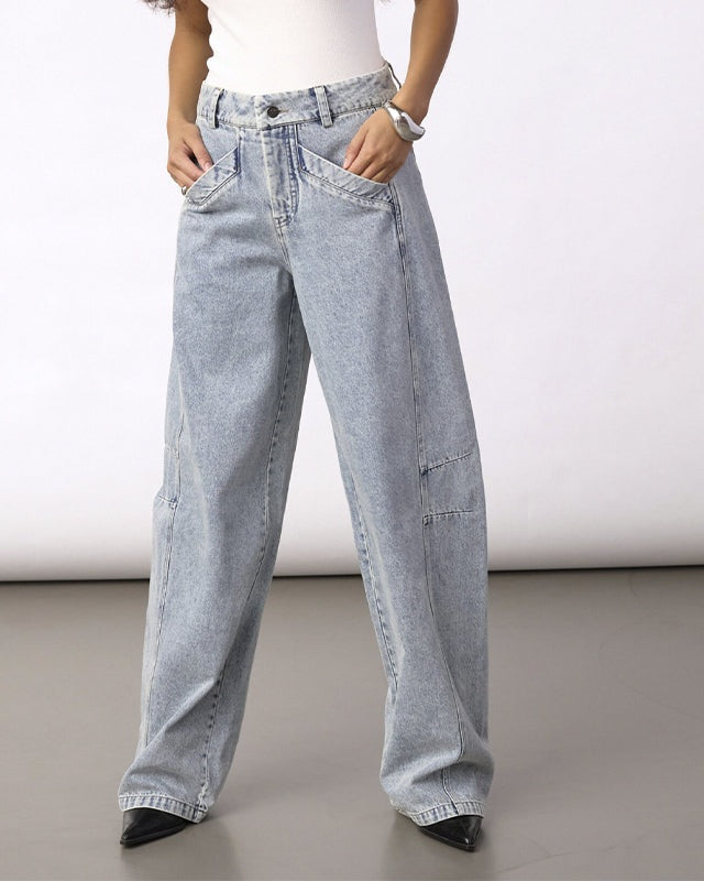 Co'couture JacksonCC Barrel Jeans - Bleach denim