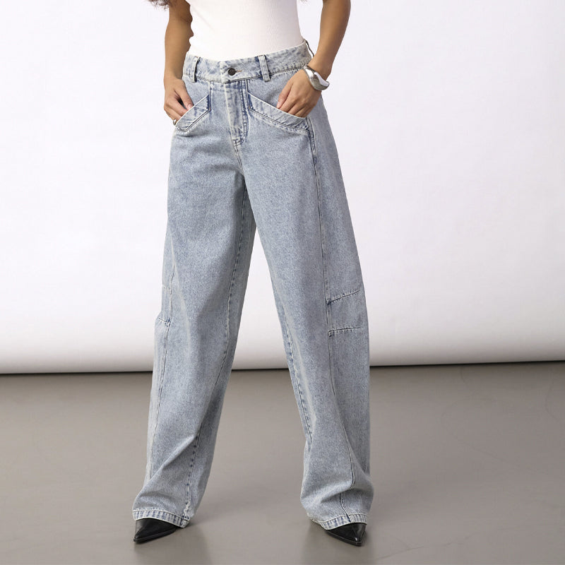 Co'couture JacksonCC Barrel Jeans - Bleach denim
