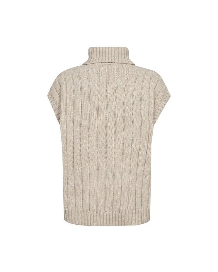 Co'couture RowCC Oversize Cable Strik Vest - Creme