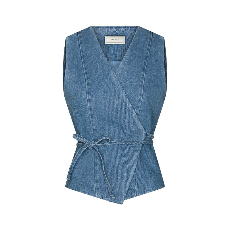 Neo Noir Samara Denim Waistcoat - Blue