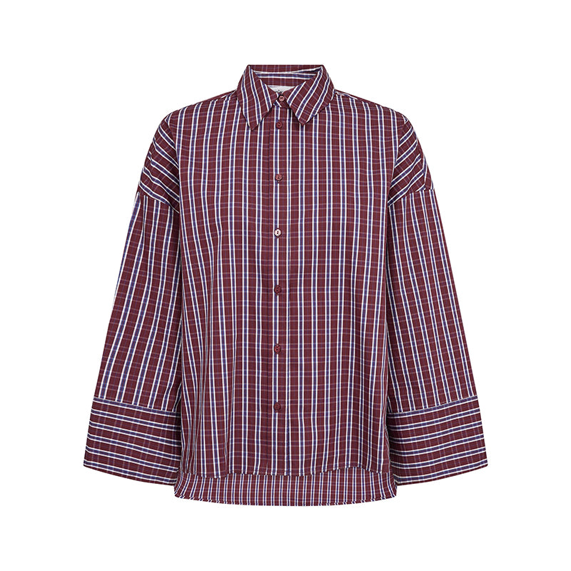 Co'couture ReneeCC Check Cuff Skjorte - Berry Red