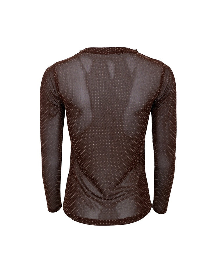 Black Colour BCJessie Mesh Bluse - Coffee