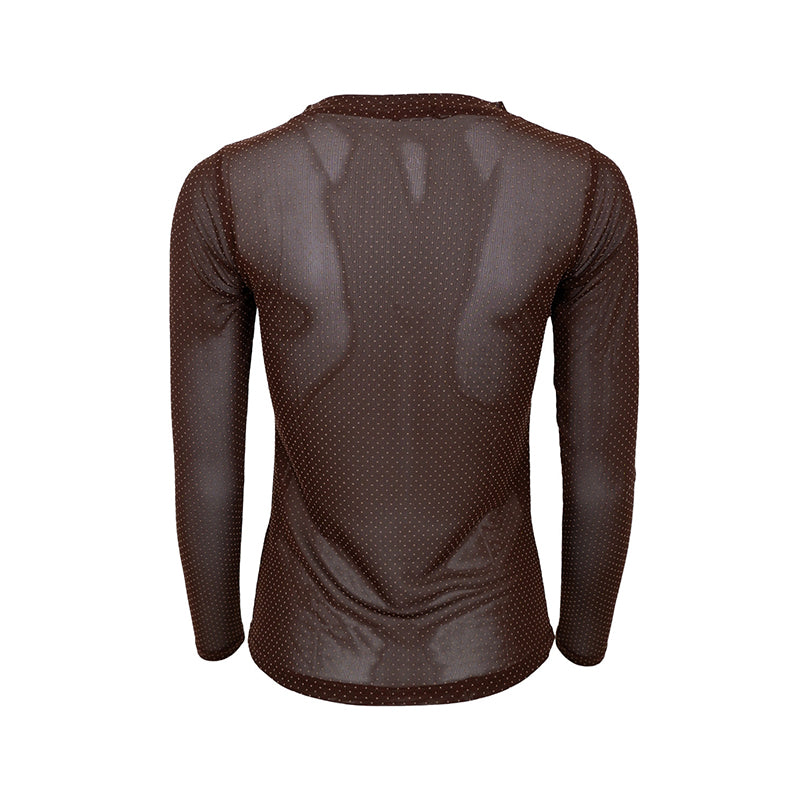 Black Colour BCJessie Mesh Bluse - Coffee