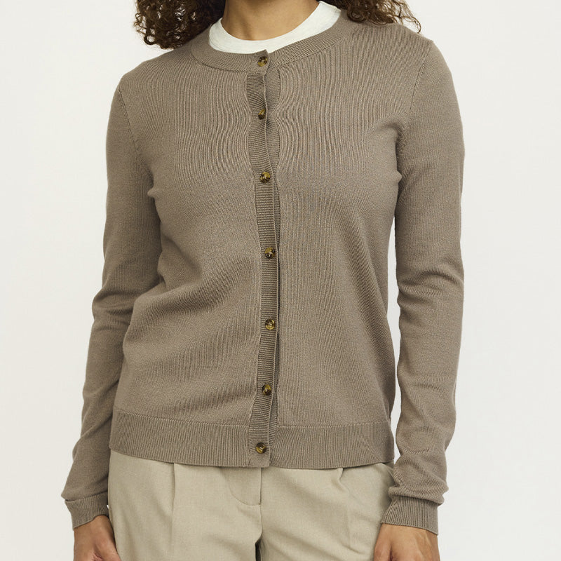 Soft Rebels SRMarla Strik Cardigan - Greige