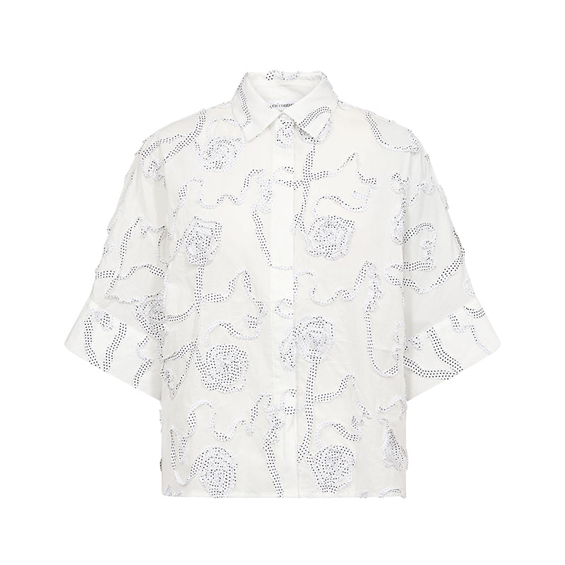 Co'couture ElricCC Flower Skjorte - White