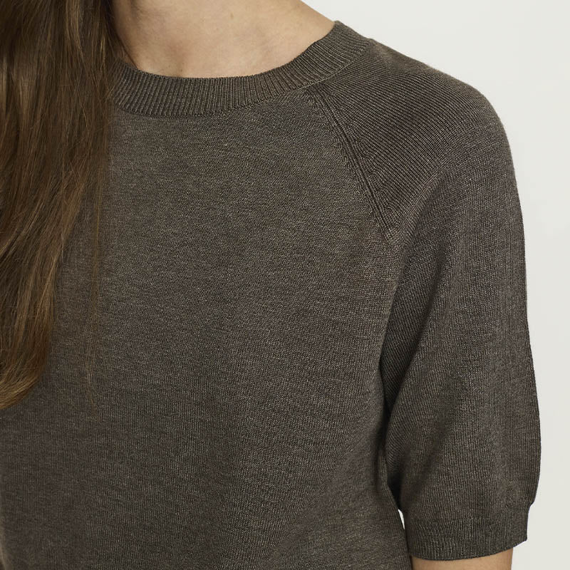 Soft Rebels SRMarla SS O-neck Strik - Canteen Melange