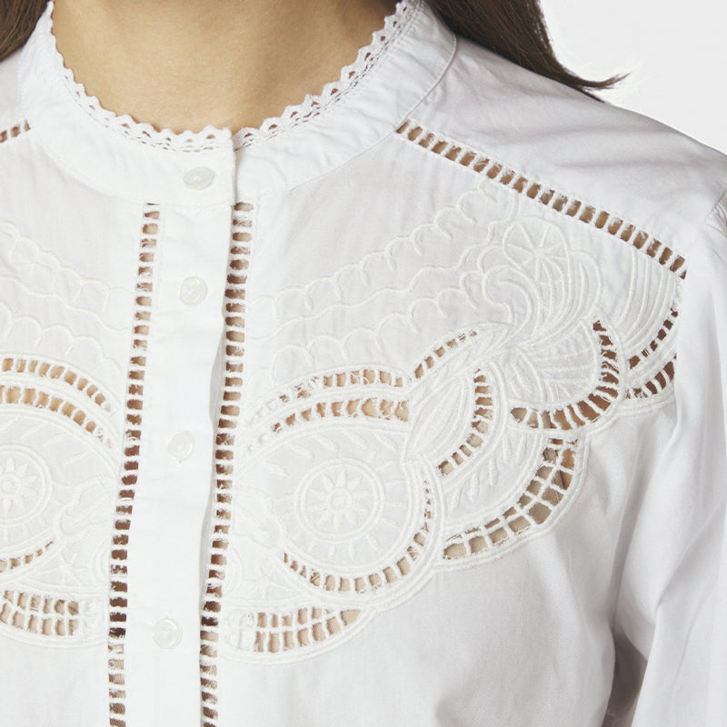 Neo Noir Aneliah C Poplin Bluse - White