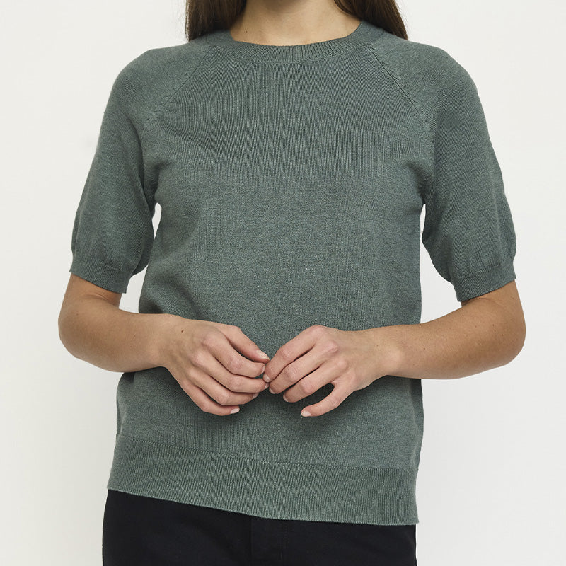 Soft Rebels SRMarla SS O-neck Strik - Balsam Green